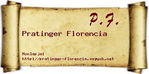 Pratinger Florencia névjegykártya